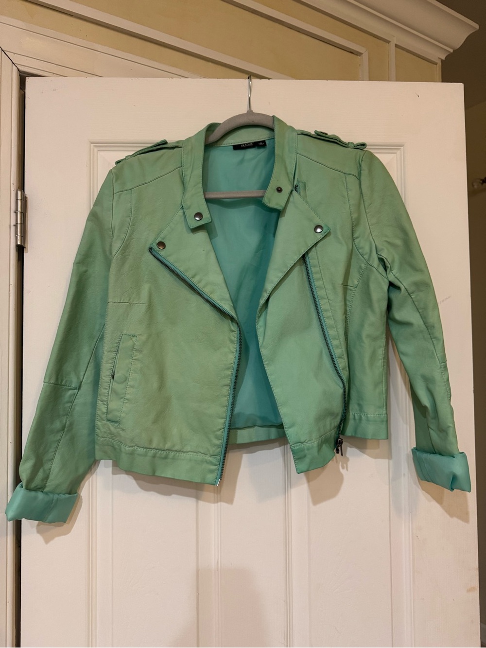 Mint Green Women's Moto Jacket - Ana